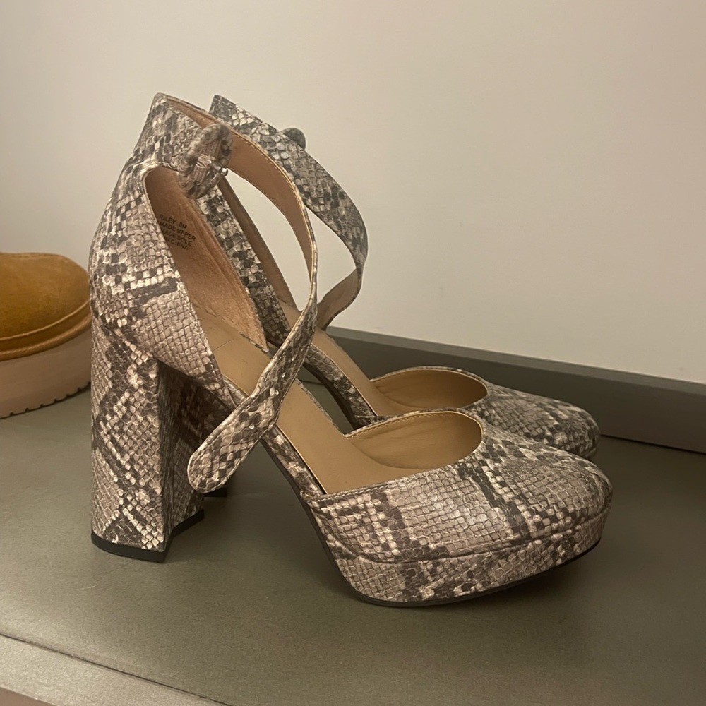 Snake Print Platform Heels